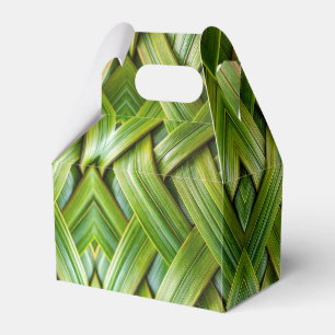 Green Fresh Bamboo Weave Favor Box