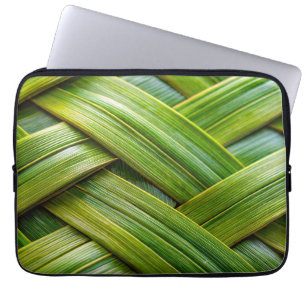 Green Fresh Bamboo Weave Laptop Sleeve