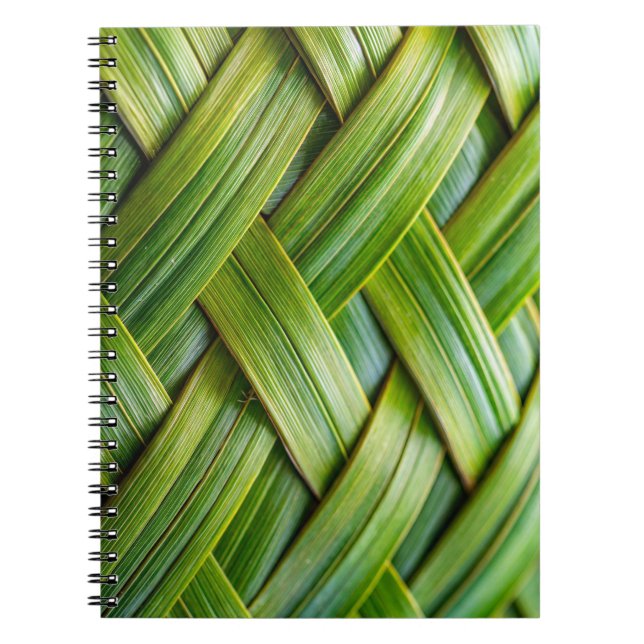 Green Fresh Bamboo Weave  Notebook (Front)