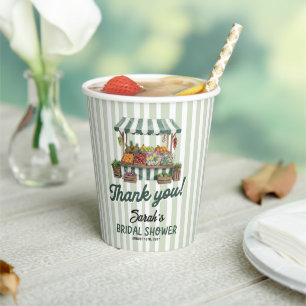 Green Fresh Off The Market Bridal Shower Paper Cups