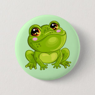 Green Frog 2 Inch Round Button