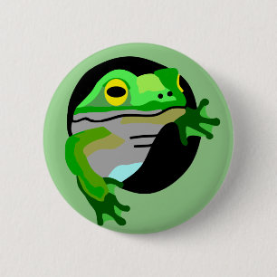Green Frog 2 Inch Round Button