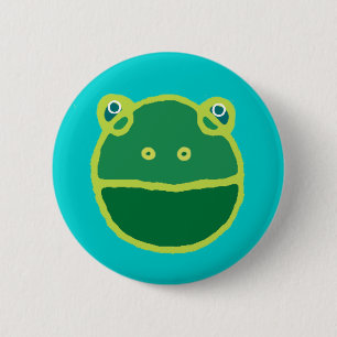 green frog 2 inch round button