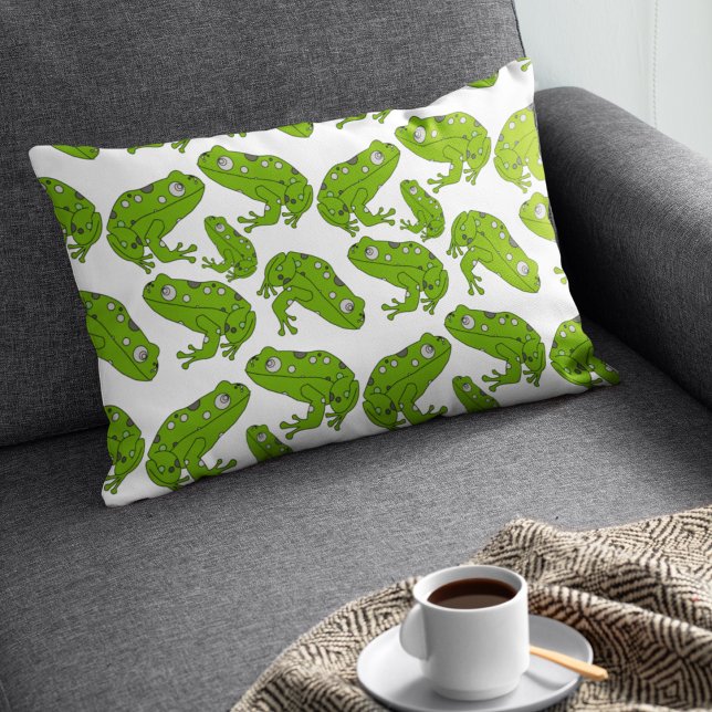 Green Frog Accent Pillow (Pillow with cartoon frog design)