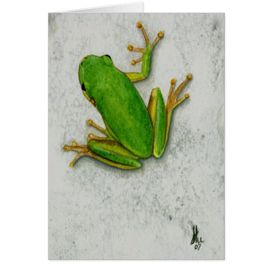 Green Frog Blank Greeting Card