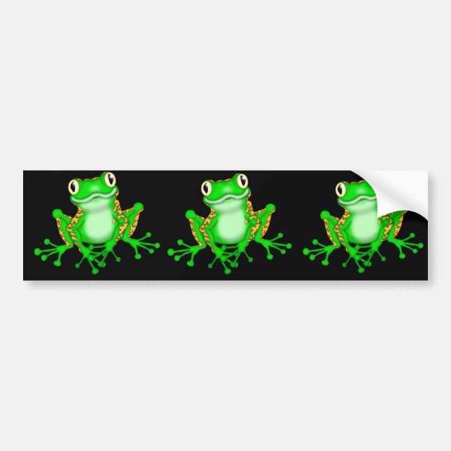 Green Frog Bumper Sticker (Front)