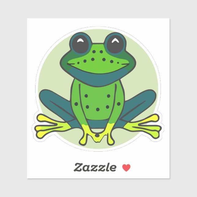 Green Frog Cartoon Clipart Design-74742 (Sheet)