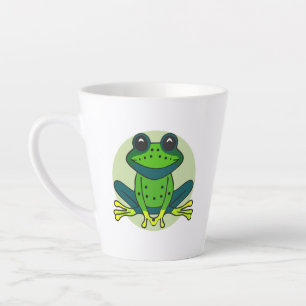 Green Frog Cartoon Latte Mug