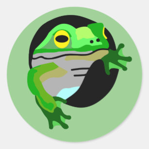 Green Frog Classic Round Sticker