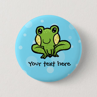 Green frog customizable button badge