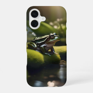 Green Frog Forest Life, iPhone 16 Case