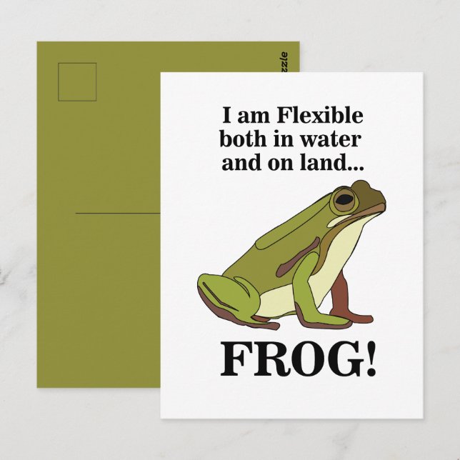 Green Frog Funny Postcard (Front/Back)