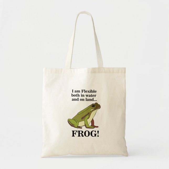 Green Frog Funny Tote Bag (Front)