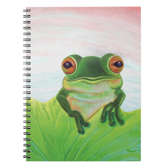 Green Frog in Pond  Notebook (Front)