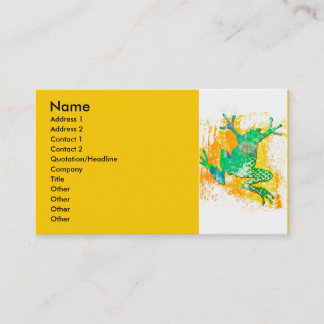 Green Frog Jumping Business Card