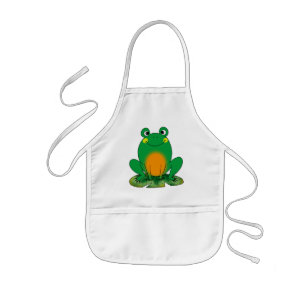 Green frog kids apron