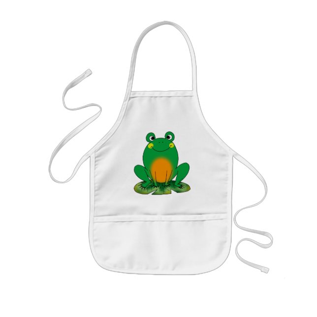 Green frog kids apron (Front)