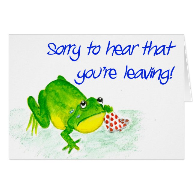 Green Frog 'Leaving' Card (Front Horizontal)