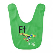 Green Frog Letter F Bib