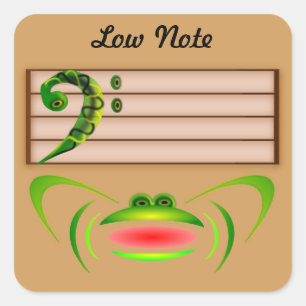 Green Frog Low Note  Square Sticker
