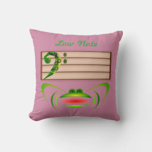 Green Frog Low Note Throw Pillow