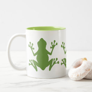GREEN FROG MOTIF Two-Tone COFFEE MUG