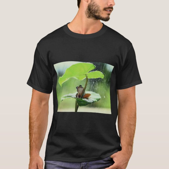 Green Frog on Leaf Nature Tee (Front)