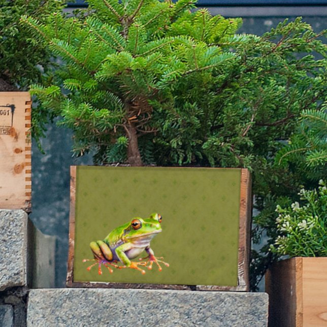 Green Frog on Pattern Tissue Paper Decoupage (Creator Uploaded)