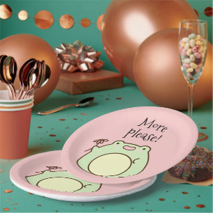 Green Frog Paper Plate