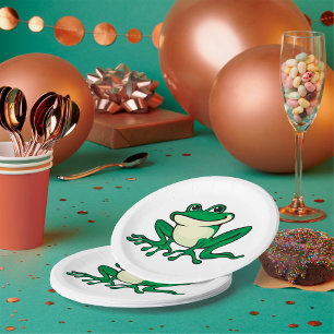 Green Frog Paper Plate