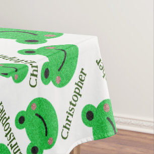 Green Frog Pattern Tablecloth