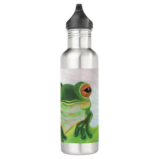 Green Frog Relaxing in the pond  710 Ml Water Bottle (Right)