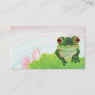 Green Frog Relaxing in the Pond Enclosure Card