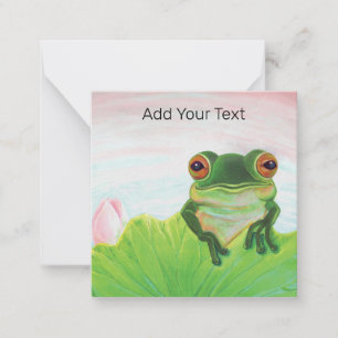 Green Frog Relaxing Personalized Card
