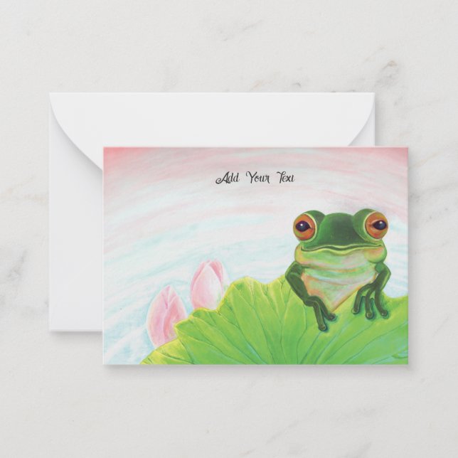 Green Frog Relaxing Personalized Card (Front)