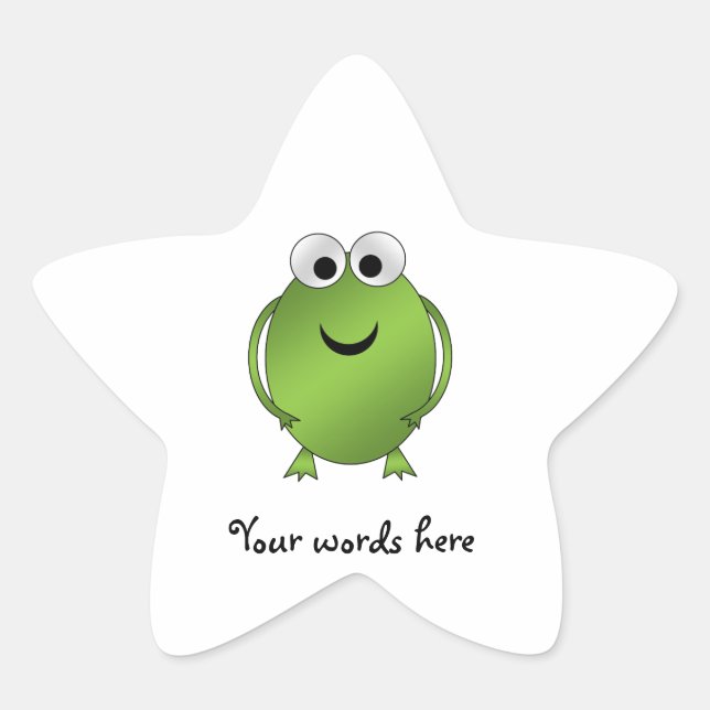 Green frog star sticker (Front)