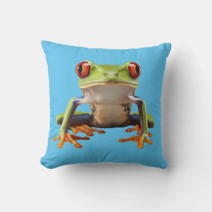 Green Frog Throw Pillow