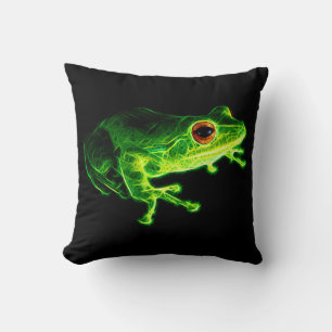 Green Frog Throw Pillow