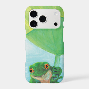 Green Frog under Lily Pad 
