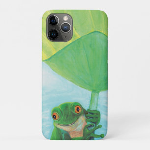 Green Frog under Lily Pad  iPhone 11 Pro Case