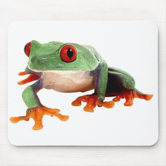 green frog with red eyes mouse pad (Front)