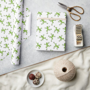 Green Frog Wrapping Paper, Pond Animal Gift Wrap
