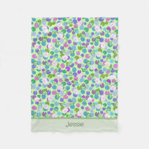 Green Frogs Custom Unisex Baby Blanket With Name 