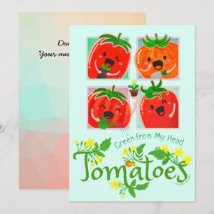 Green from My Head Tomates - Punny Garden carte