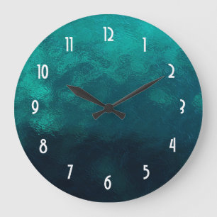 Green Frosted Glass Texture Large Clock