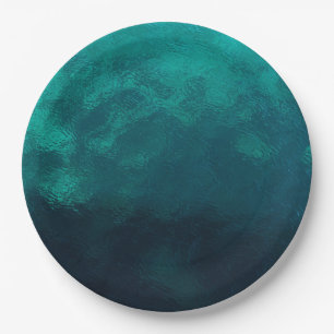 Green Frosted Glass Texture Paper Plate