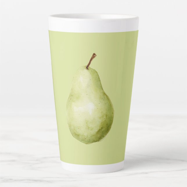 Green Fruit Pear Latte Mug (Front)