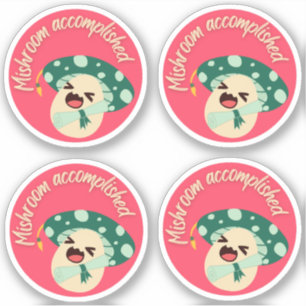 Green Fun Mushroom Grad Label- Pack of 4