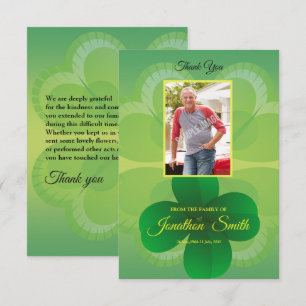 Green Funeral Thank You Card