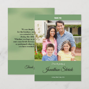 Green Funeral Thank You Card